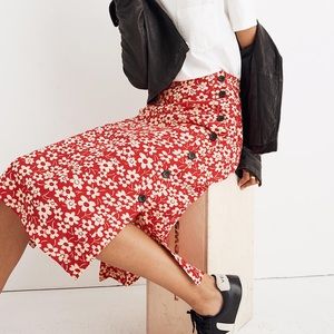 Madewell button side midi skirt